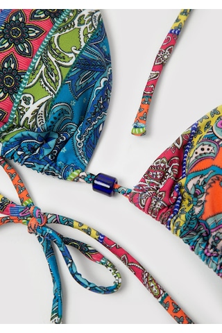 Mavi - Renkli Üçgen Bikini Üstü 1914064-28319 Çok Renkli