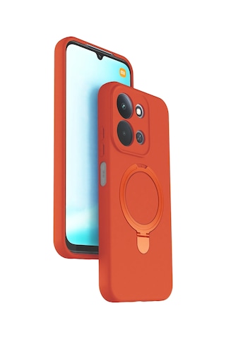 Newface - 336 - Xiaomi Redmi 15c 4g Regal Magsafe Standlı Kapak - Csmo-tex - - Turuncu Diğer