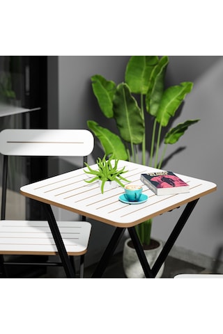 Bahçe Masa Sandalye Bistro Takım Beyaz 1393 Beyaz