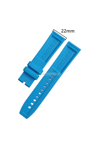 Breitling Modeli 22mm Mavi Renk Silikon Saat Kordonu