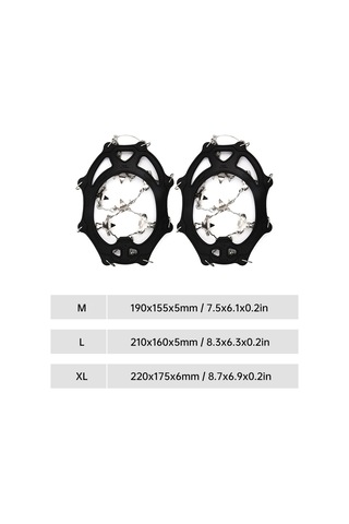Maiyame Kış Montajı 26 Dişli 201 Paslanmaz Çelik Kar Tırnağı, Dış Mekan Dağcılık Kayma Engeli Ayakkabı Kılıfı Siyah L Çok Renkli
