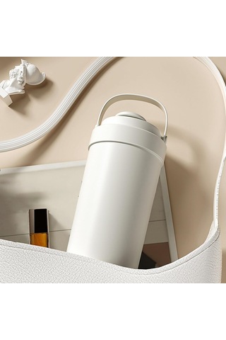 Skycity 500ml Seramik Termos Bardak: Sıcak/sojuk Saklama, Damlacık Önleme, Dışarda, Ofiste Ve Seyahatte Kullanım İçin Taşınabilir Kupa Beyaz