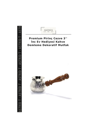 Premium Pirinç Cezve 3'' İnc Ev Hediyesi Kahve Demleme Dekoratif Mutfak