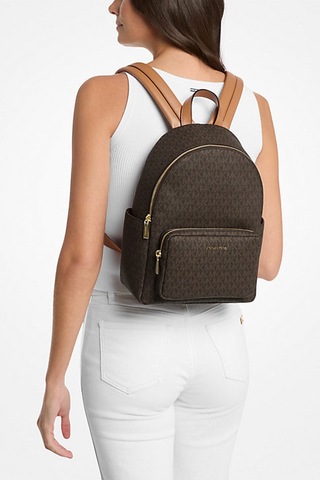 Kadın Tanner Orta Boy İmzalı Logo Sırt Çantası - Kahverengi Kahverengi