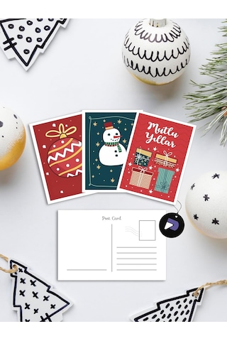 Postermanya 20'li Yılbaşı Kartpostal Seti - Yılbaşı Kartı, Yeni Yıl Kartı, Yılbaşı Kartları, Noel Tebrik Ka