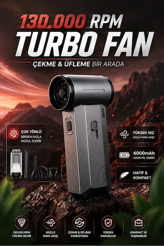 Turbo Jet Fan Taşınabilir Şarjlı Hava Üfleyici 130000rpm - Güçlü Vakum Ve Üfleme Turbo Jet Fan Taşınabilir Şarjlı Hava Üfleyici 130000rpm - Güçlü Vakum Ve Üfleme