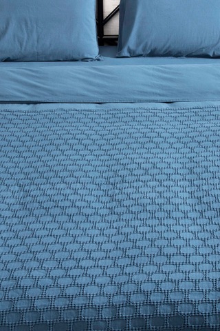 Kaay Stone Wash Pike / Yatak Örtüsü 200x240 Çift Kişilik Lacivert