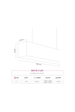 Nevo 100 Cm Linear Sarkıt Ns110-1-S,01