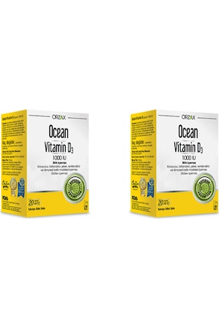 Ocean Vitamin D3 1000 IU Sprey 20 ML 2 Adet
