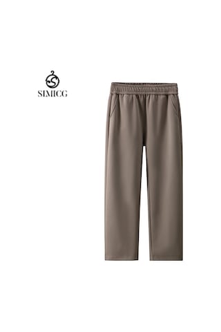 Erkek Rahat Bol Spor Pantolon Düz Renk İlkbahar Sonbahar Kış Erkek Pantolonu Koyu Kahverengi