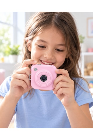 Pembe Renk 2,01 İnç Ekranlı Taşınabilir Mini Dijital Fotoğraf Makinesi - Lisinya Belirtilmemiş