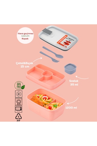 Porsima 3193 Vakumlu Sosluklu 2 Katlı Beslenme Çantası Lunch Box