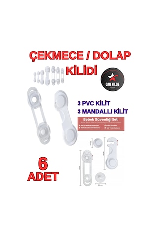 Can Yıldız Plastik Çocuk Bebek Güvenlik Çok Amaçlı Kilit Ve Mandallı Kilit Siyah