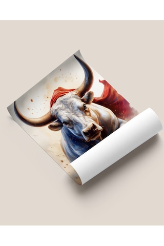 Çerçevesiz Poster Dijital Baskı Boğa "hür" - 50x70