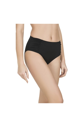 Endeep Kadın Büzgülü Kalın Kenarlı Siyah Bikini Altı Siyah