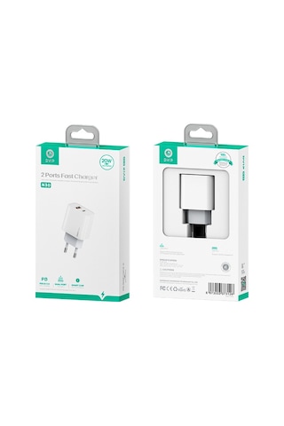 Dvıp N30 20 W Type-C PD + USBA Quick Charger Çift Çıkışlı Şarj Cihazı