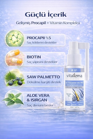 Vitalizma Saç Dökülmesine Karşı %5 Procapil Sprey 60 ML