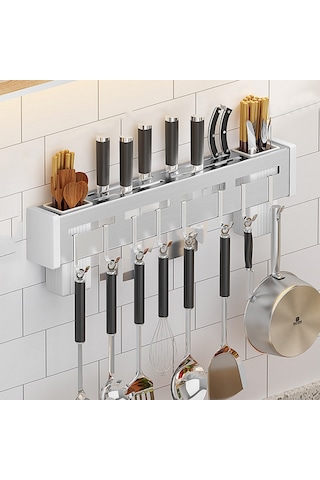 Sones Mutfak Duvara Monte Raf Delme Çubukları Tutucu, Renk: Fırçalanmış 50cm