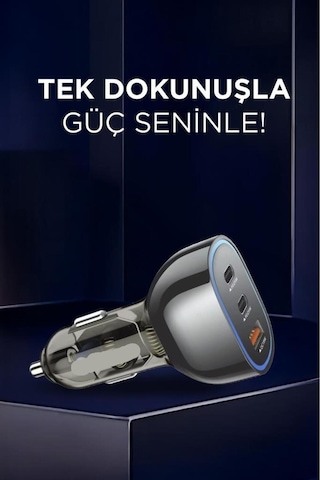 68w Usb Ve Type-c Girişli Çakmaklık Süper Hızlı Şarj Destekli Araç Şarj Aleti
