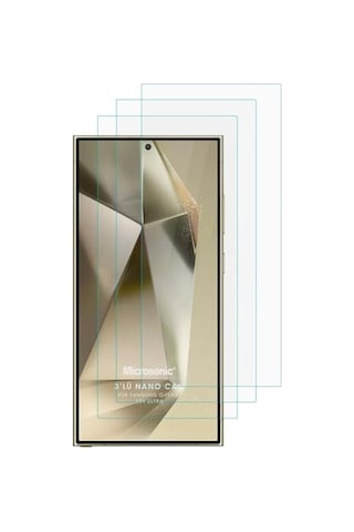 Samsung Galaxy S24 Ultra Screen Protector Nano Glass Cam Ekran Koruyucu 3 Lü Paket Galaxy S24 Ultra İle Uyumlu Ekran
