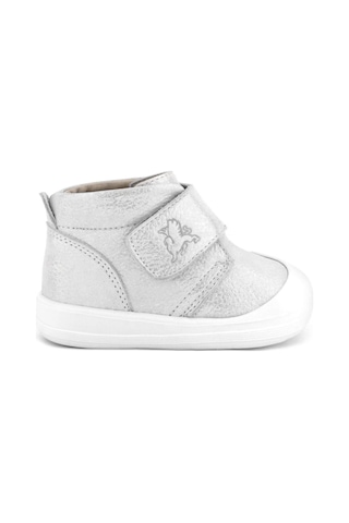 Rakerplus Yoohoo Hakiki Deri Beyaz Simli Cırtlı Unisex Bebek Bot Beyaz