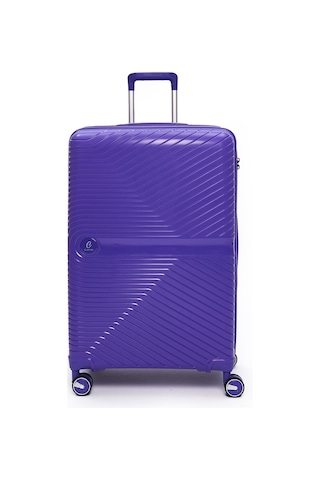 Elatae Exclusive Pro Polipropilen Kırılmaz 3'lü Valiz Seti Büyük - Kabin Boy Ve Makyaj Çantası Mor 5239