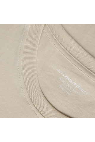 Jack & Jones Jack&jones Down Crew Neck Erkek Bej Yuvarlak Yaka Tişört Bej