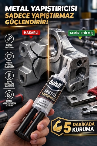 Selsil Metal Yapıştırıcı 28 Gr 5 Dakika Çift Komponentli Çelik Dolgulu Epoksi