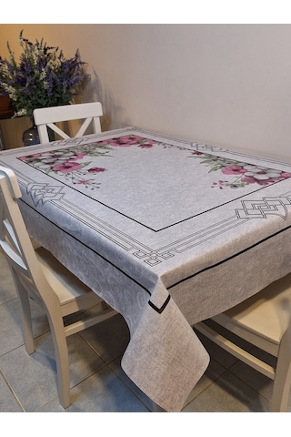 Dora Pano Elyaf Tabanlı Pvc Muşamba - Desenli Silinebilir 120 X 155 Hazır Masa Örtüsü Kmp38 Pembe