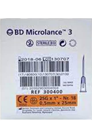 Bd Microlance Turuncu Iğne Ucu 25gx1-nr18 0.5 x 25mm 2 Kutu
