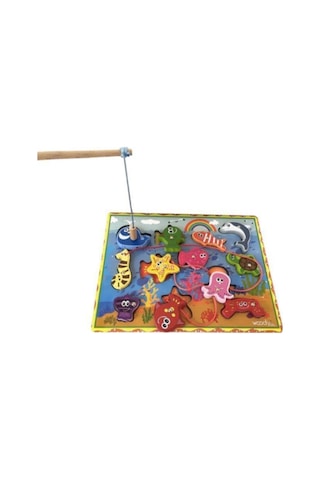 Ahşap Mıknatıslı İpe Dizme ve Balık Tutma Oyunu