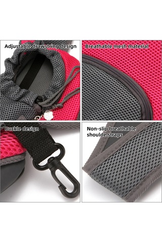 Samdoo Küçük Evcil Hayvanlar İçin透气 Kolluk Çantası - Kedi Köpek Taşıma Çantası, Ayarlanabilir Askı, Güvenli Kilitli - Kırmızı, S Boyutu 3 Kg'a Kadar