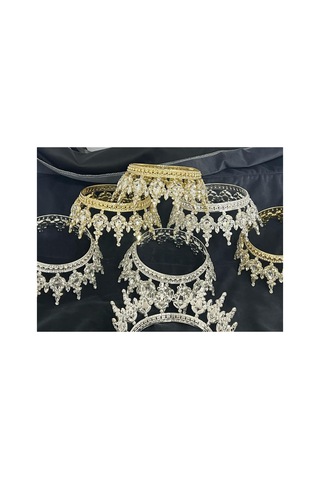 Metal Pasta Taçı 12 Cm Doğum Günü Taçı Kral Tacı Pasta Süsü Brithday Taçı Gümüş Kaplı Çok Renkli Taş - 691706062 Gümüş Kaplı Çok Renkli Taş