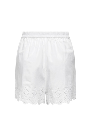 Only Kadın Şort Beyaz 15313167 Onllou Lıfe Emb Loose Shorts 24yw21000093 W210225 Beyaz