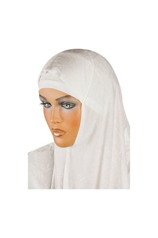 Boneli Hazır Başörtü Takımı Krem -1154
