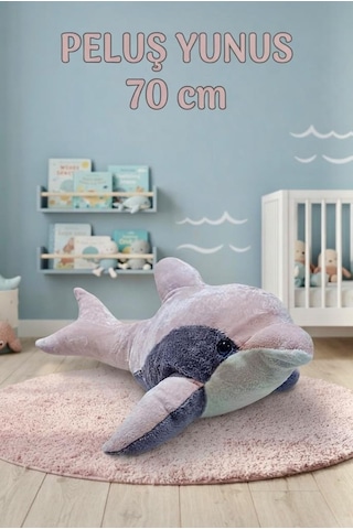 Pembe Yunus Balığı 70cm Sevimli Konforlu: Peluş Uyku Yastığı Ve Sarılma Arkadaşı Dekoratif Oyuncak