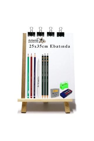 Karakalem Eskiz Çizim Seti Masaüstü Şövale 25x35 Cm Duralit Resim Kağıdı Resim Kalemi Dağırıcı Gölgelendirme Hamur Silgi