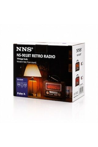 Usb Şarjlı - Şömine İbreli Fm Radyo Retro Mp3 Usb - Tf Player Speaker Ns-901bt 5250