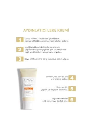 Sinoz Leke Kremi Vitamin C 3% Niacinamide 2% 40 Ml Sku: Smg8690010408266