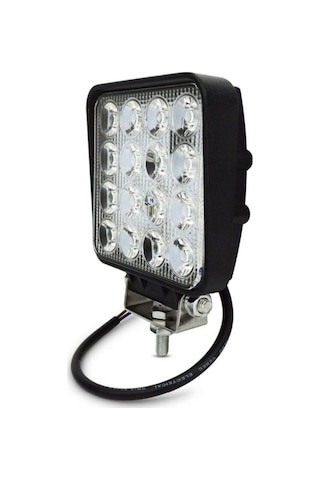 4 Adet 16 Led Off Road Kare Çalışma Lambası Sis Lambası 48 Watt
