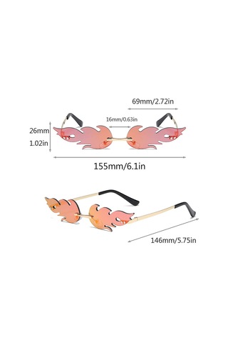 Unisex Yetişkin Moda Güneş Gözlüğü 3 Parça Çerçevesiz Aynalı Camlar B Çok Renkli