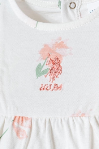 U.S. Polo Assn. Kız Bebek Elbise Beyaz-pudra-2267 Beyaz
