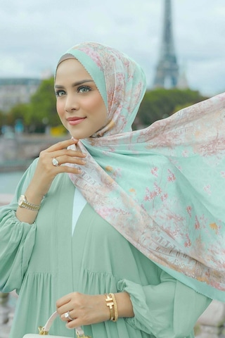 Buttonscarves Parisian Saten Şal - Bonbon Yeşil