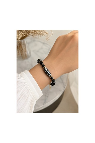 Tibet Akik Ve Oniks Doğal Taş Bileklik Gold Detaylı Ayarlanabilir Unisex Tasarım Siyah Siyah Tibet Akik Ve Oniks Doğal Taş Bileklik Gold Detaylı Ayarlanabilir Unisex Tasarım Siyah Siyah