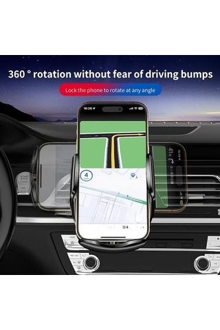 Tongxida 2024 Magic Q95 Kablosuz Şarj Tutucu 15w İndüksiyon Navigasyon Araç Tutucu Otomotiv Cihaz Montaj Siyah