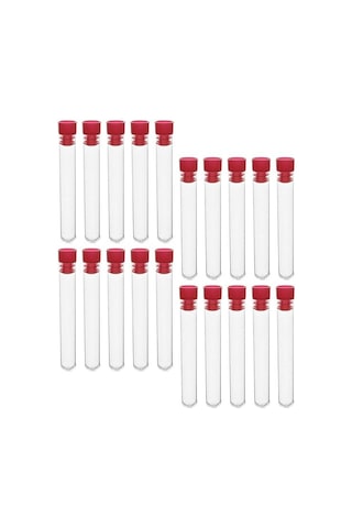 Deney Tüpü 16 X 100 Mm / Plastik 50 Adet - Dibi Yuvarlak Kapaklı