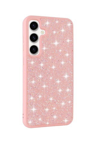 Galaxy S24 Plus Uyumlu Parlak Taşlı Tasarım Pırlanta Zore Kılıf-pembe Pembe