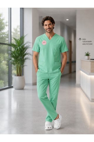 Aile Sağlığı Forması Scrubs Likralı Takım Sağlık Bakanlığı Uyumlu-bermuda