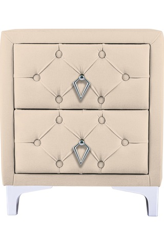 Ruby 2 Çekmeceli Komodin-silver Model Kapitoneli Yatak Odası İki Çekmeceli Komodin&şifonyer Modeli Krem