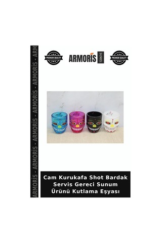Cam Kurukafa Shot Bardak Servis Gereci Sunum Ürünü Kutlama Eşyası